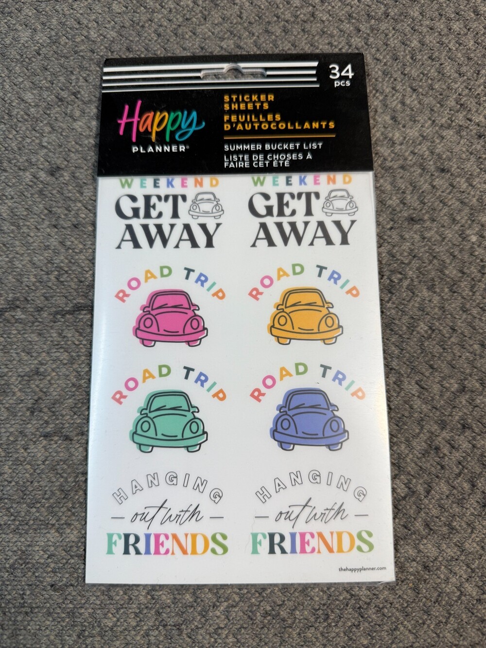 Happy Planner Sticker Sheets Summer Bucket List Value Pack 34 Pcs NEW